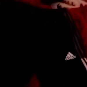 Mens medium black and white adidas sweatpants